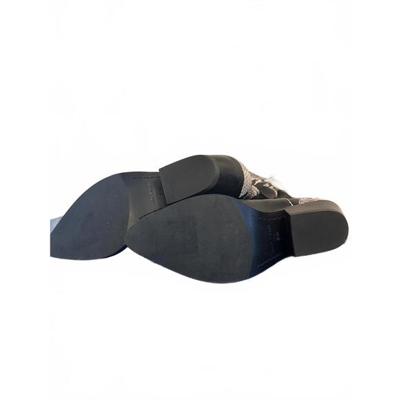 Marc Fisher Black Snakeskin Pattern Heeled Boots Sz 6.5 - Picture 3 of 4